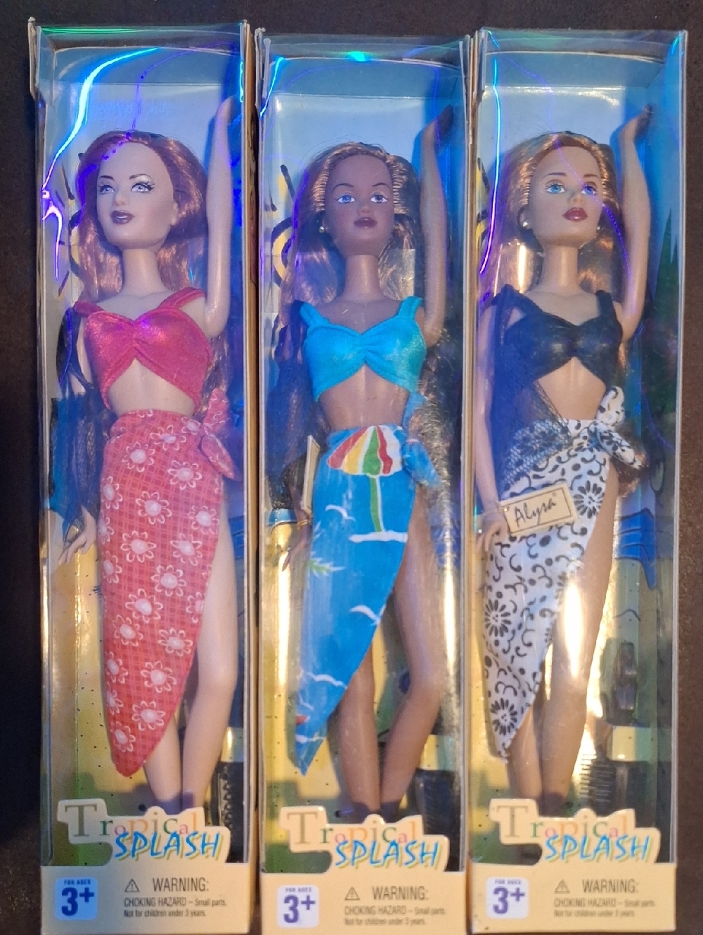 Vintage Tropical Splash Beach 3 Doll Set - All New In Box - Swimwear - Pristine